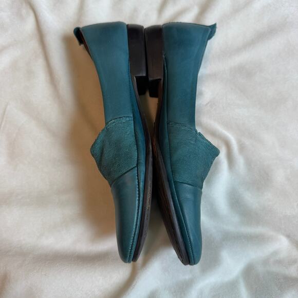 Miz Mooz Teal Blue Leather Flats Slip-On Shoes Womens Size EU 37 US 6.5 - Picture 3 of 7